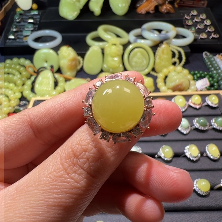 和田玉（黄玉）颈饰银S925镶嵌