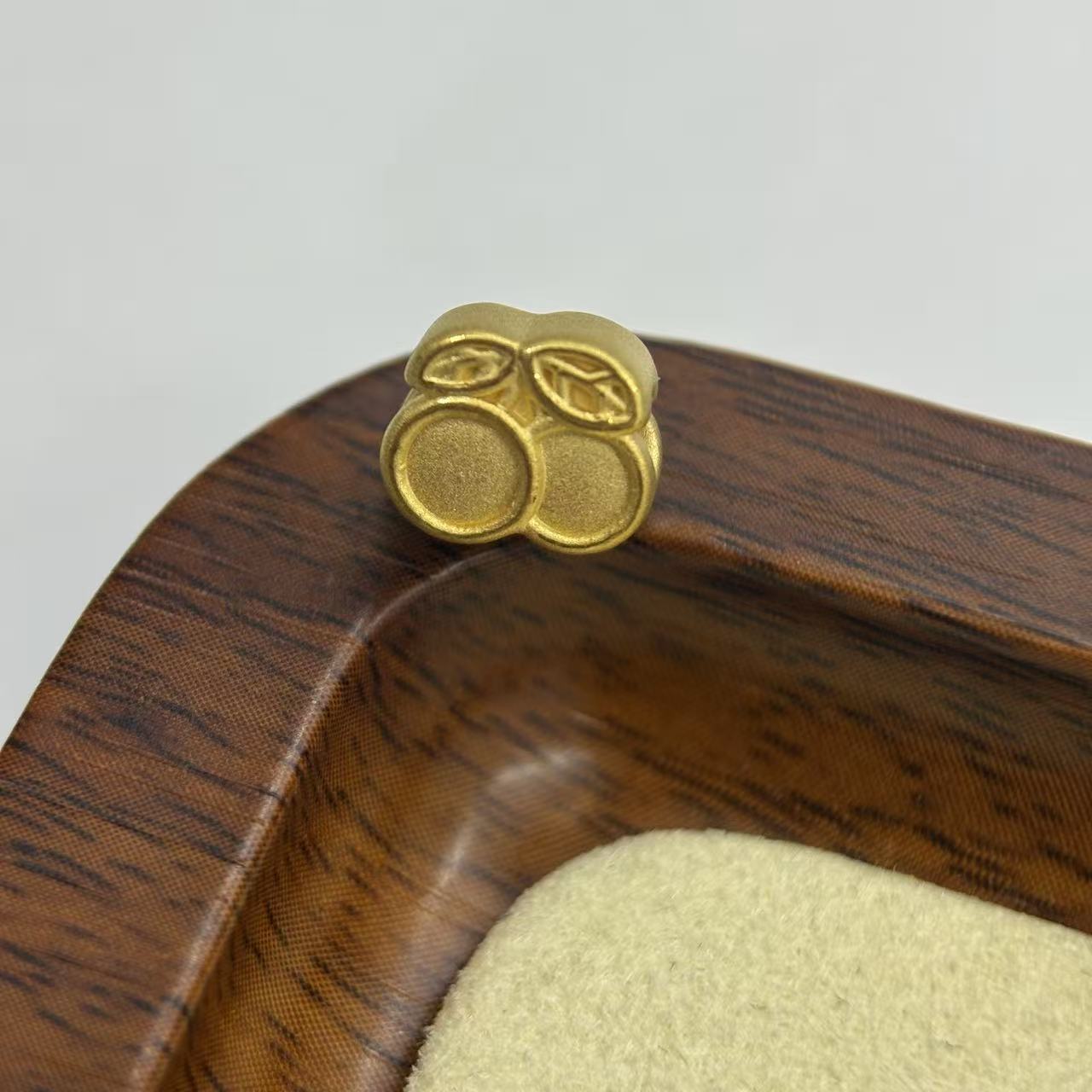 辉通黄金足金999双元宝聚财珠DP2624-0510