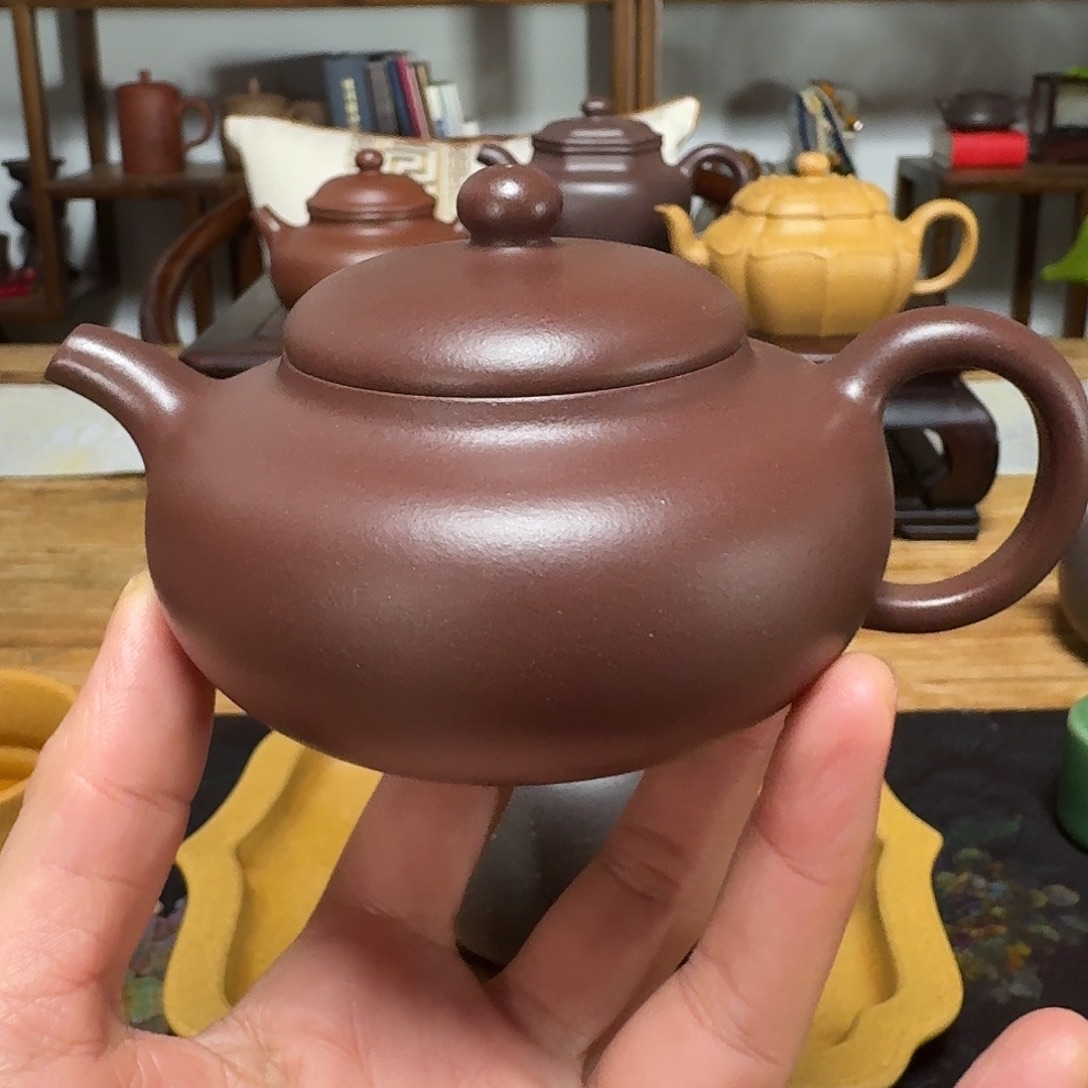 茶壶紫砂童心壶，原矿2号井底槽青