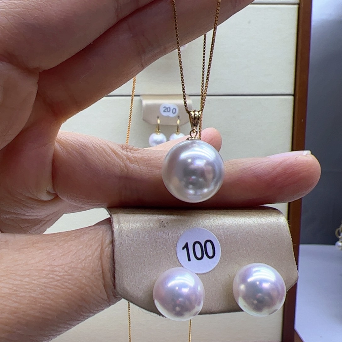 淡水珍珠耳饰18K金镶嵌