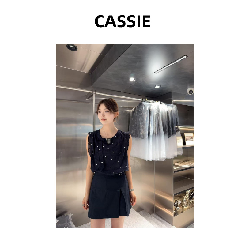 CASSIE夏季气质蝴蝶结时尚显瘦小衬衫
