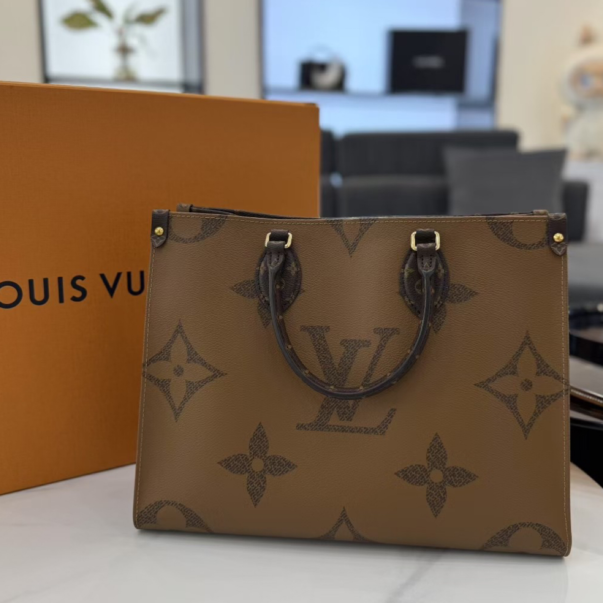 99新 LouisVuitton/路易威登 九九成新中号拼色托特包
