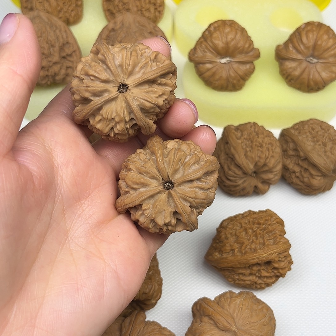 吊坠文玩核桃金锭四棱42