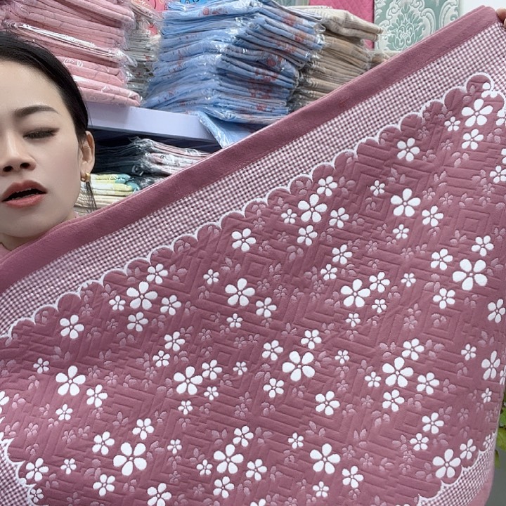 棉豆沙色雪花纯棉