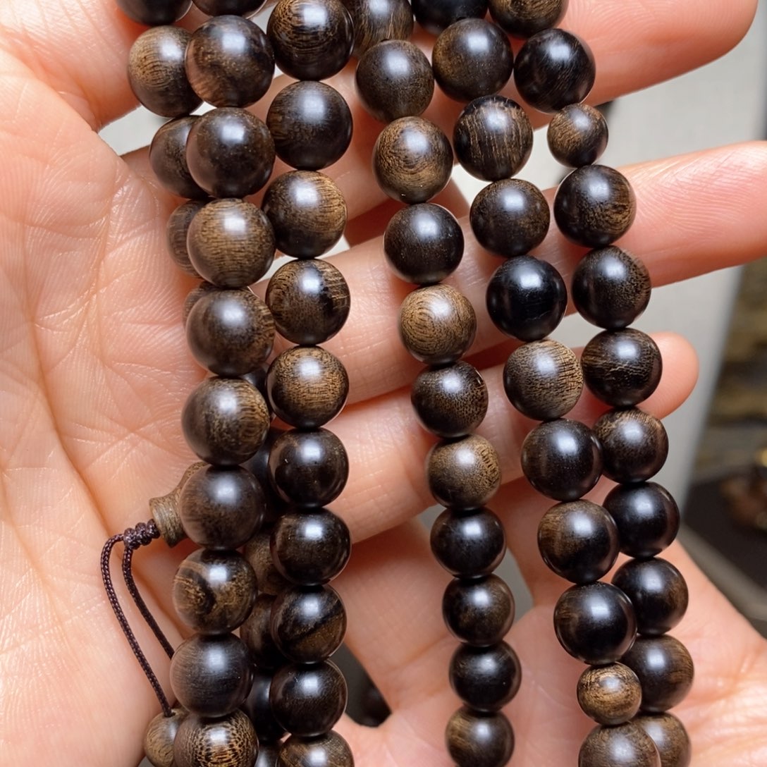 沉香手串越南芽庄白棋楠瘤疤08×108