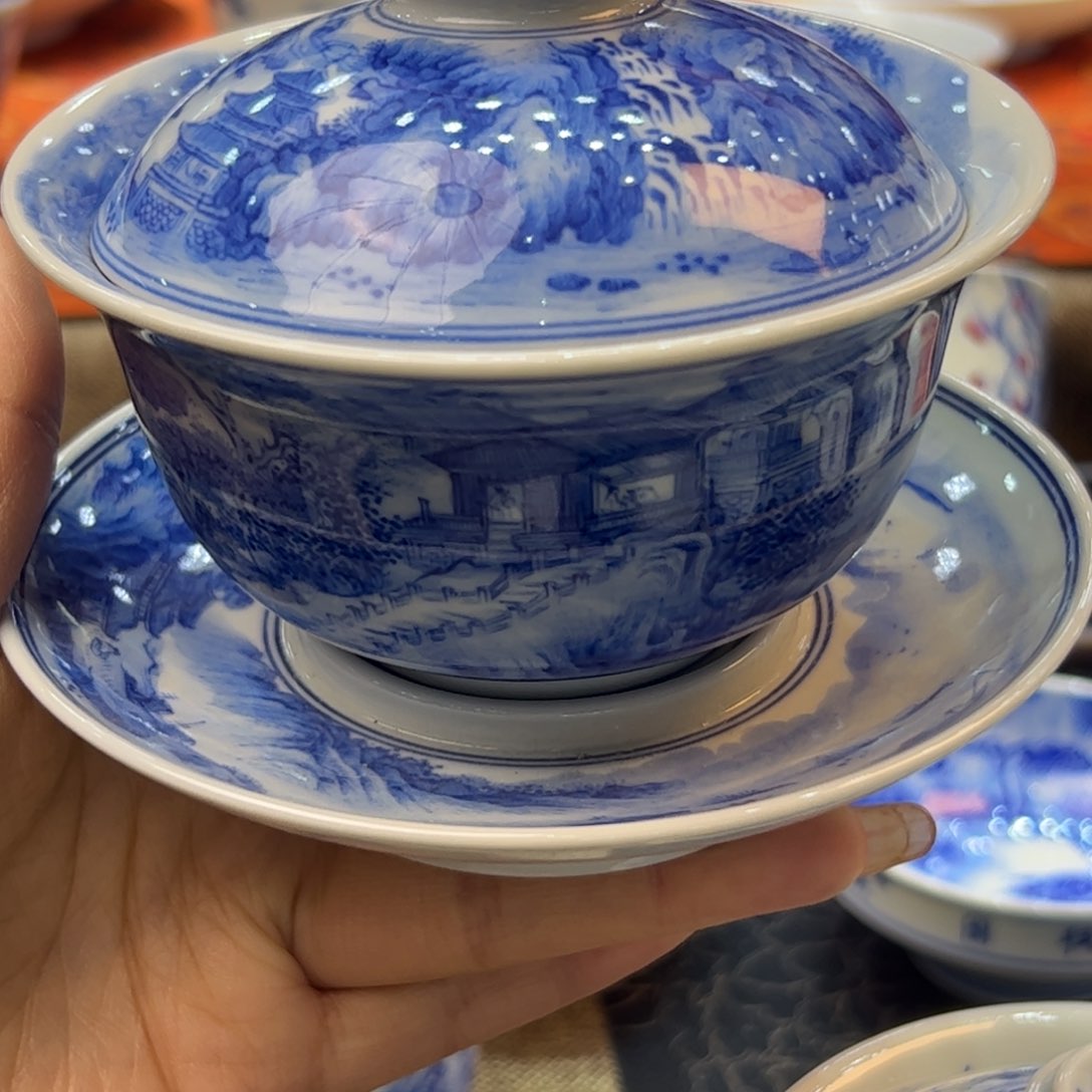 山水手绘作品三才