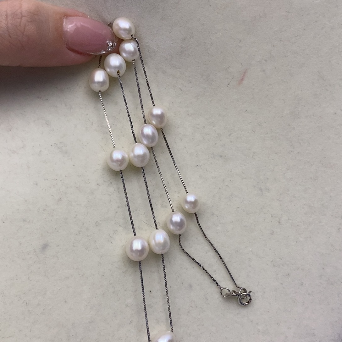 【闪购商品】淡水珍珠颈饰银S925镶嵌22