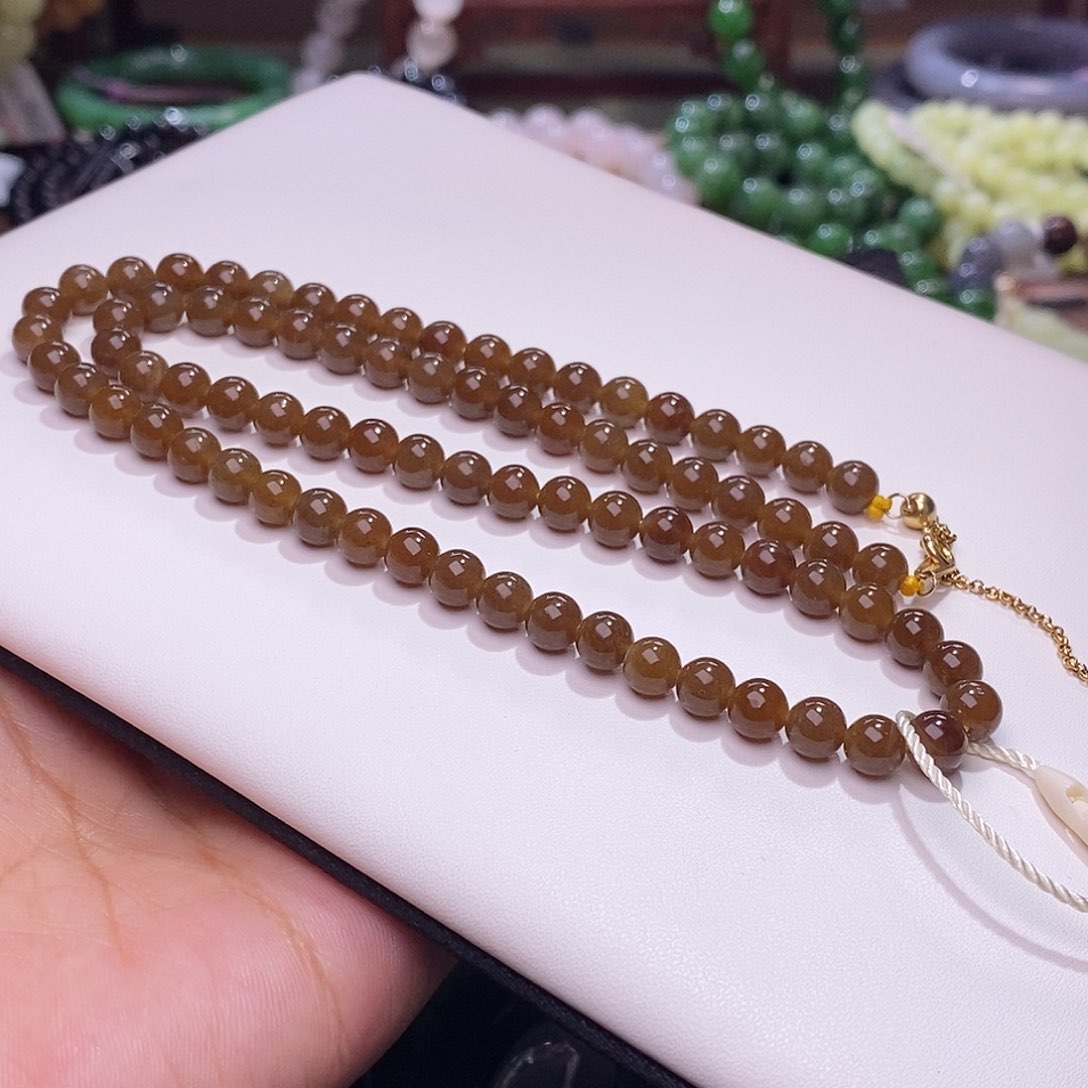 和田玉未镶嵌清货价新疆且末糖锁骨链6m