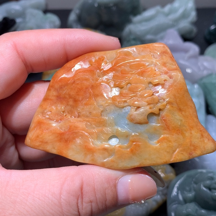 翡翠未镶嵌颈饰保真天然A货翡翠