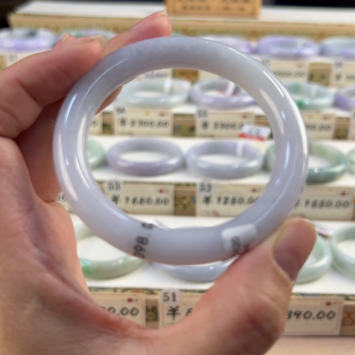 翡翠手镯未镶嵌55圈圆条翡翠手镯