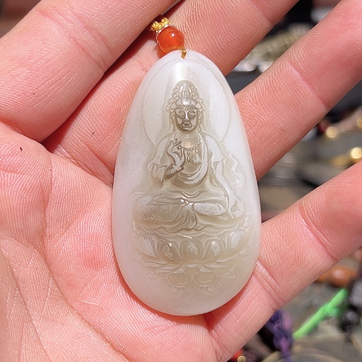 和田玉（糖玉）颈饰未镶嵌钞*力