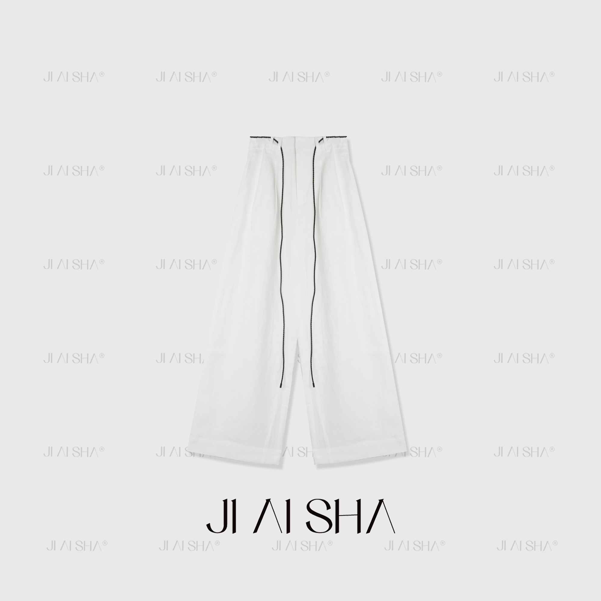 JAS 霏霏 100亚麻极简宽松慵懒气质款直筒长裤 JAS-XA-8782