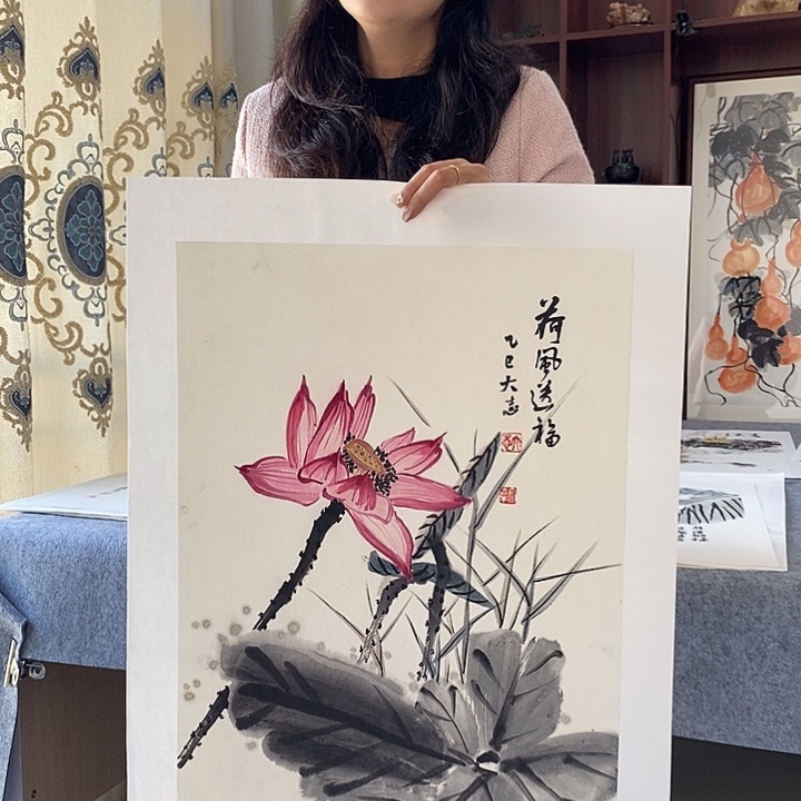 国画纯手绘国画写意作品43*63