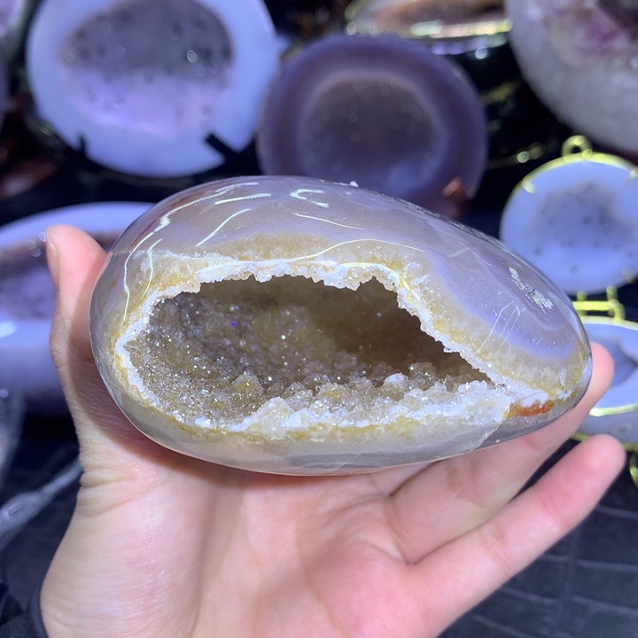 水晶捡漏全抛彩洞未镶嵌