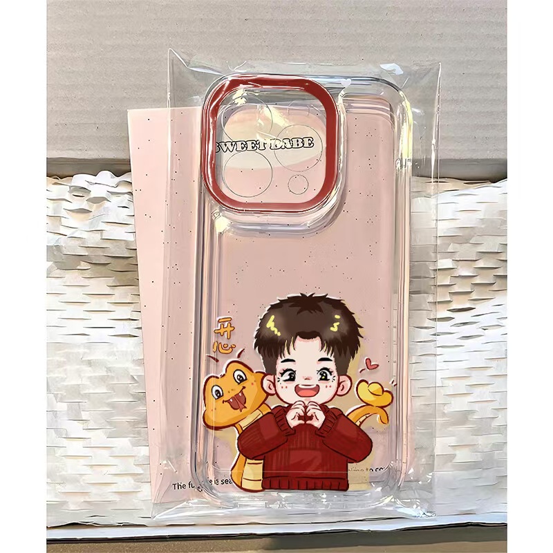 莎莎适用苹果16Promax透明太空手机壳15个性14防摔13/xr可爱卡通