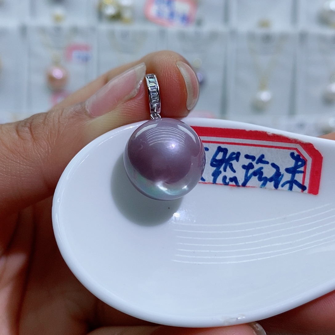 淡水珍珠银S925镶嵌吊坠(赠链)赵*啾