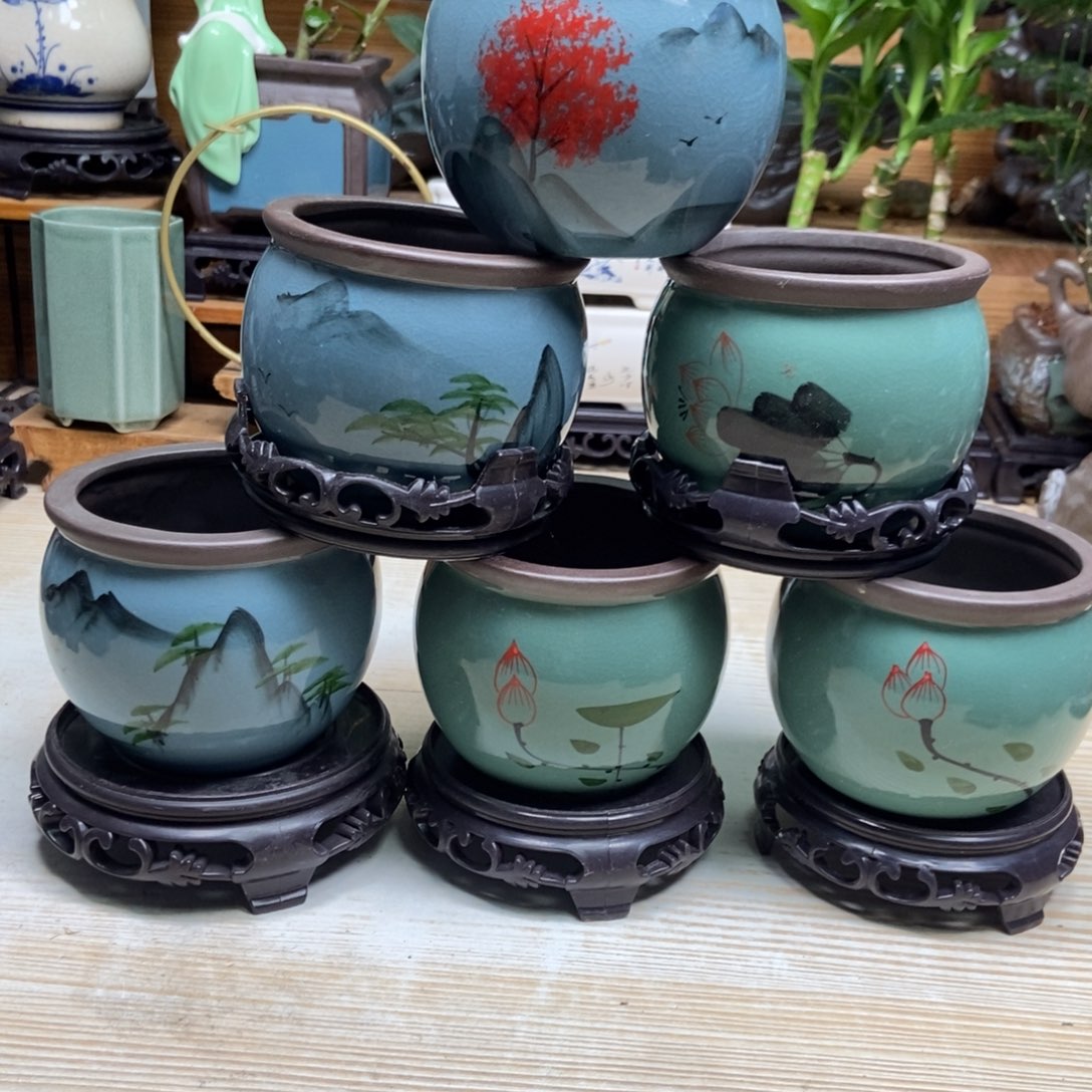 瓷片陶瓷花盆陶瓷艺术