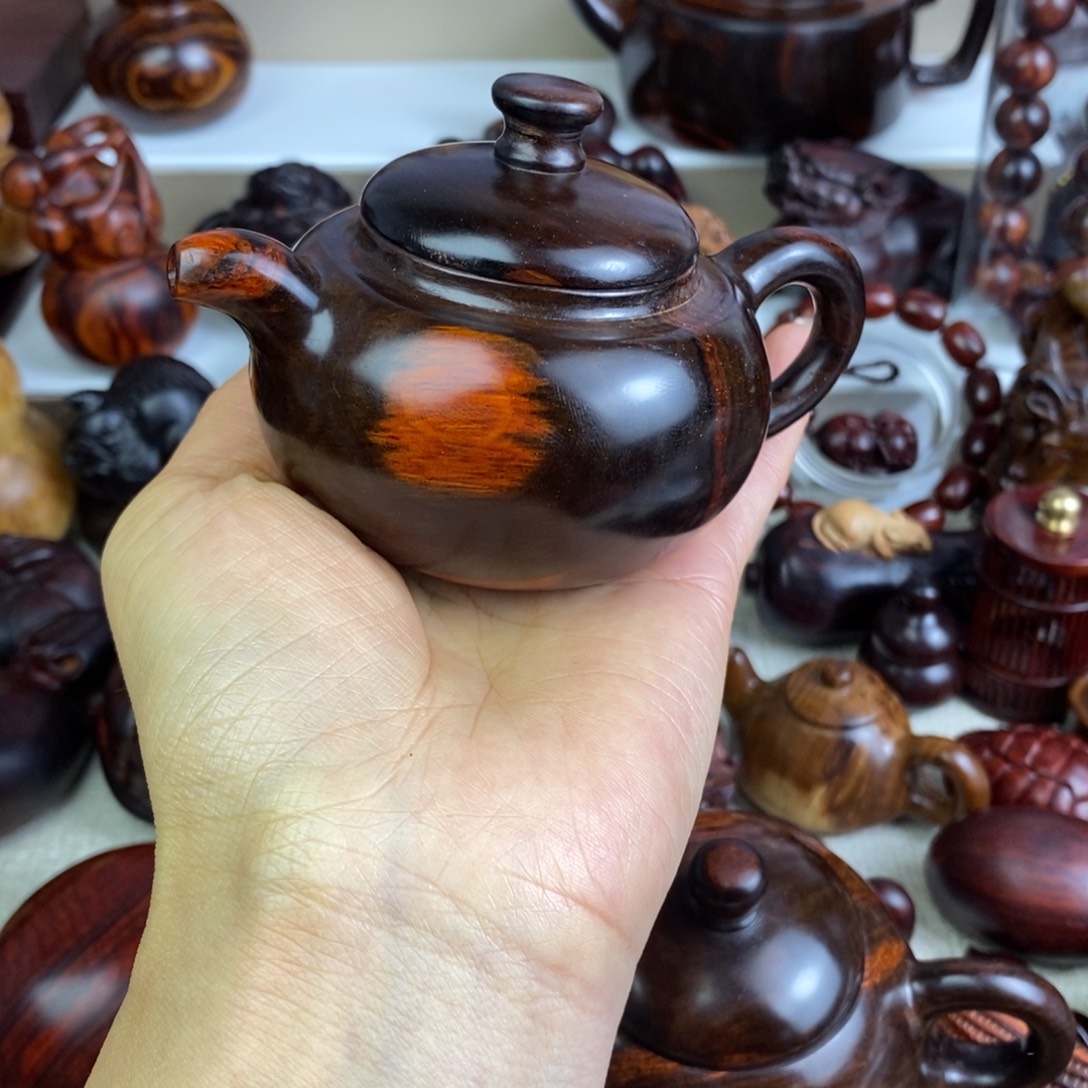 仁***湖木老红木手把壶开盖