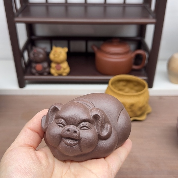 茶案紫泥猪猪茶宠