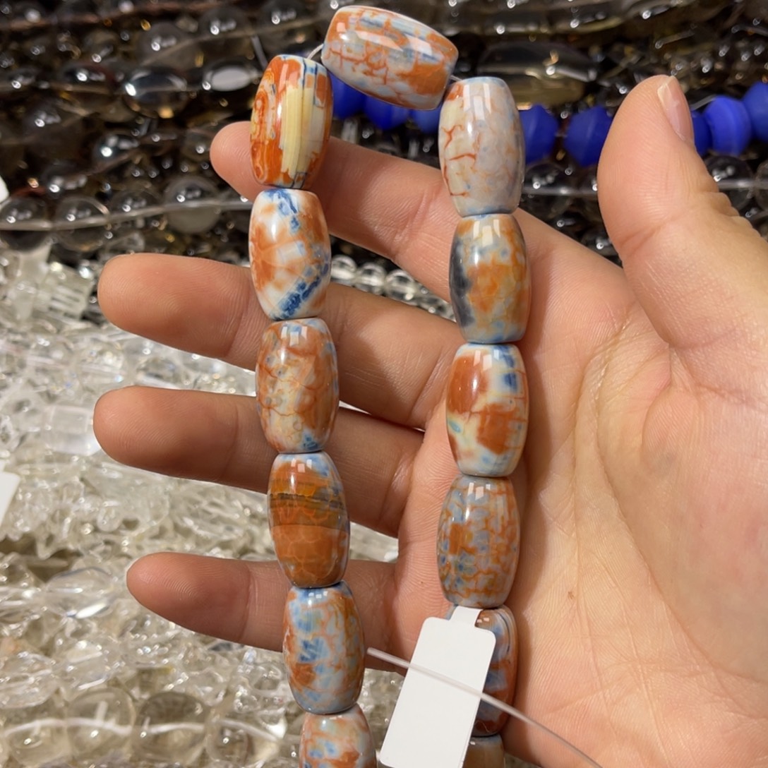 玛瑙/玉髓散珠玛瑙桶珠