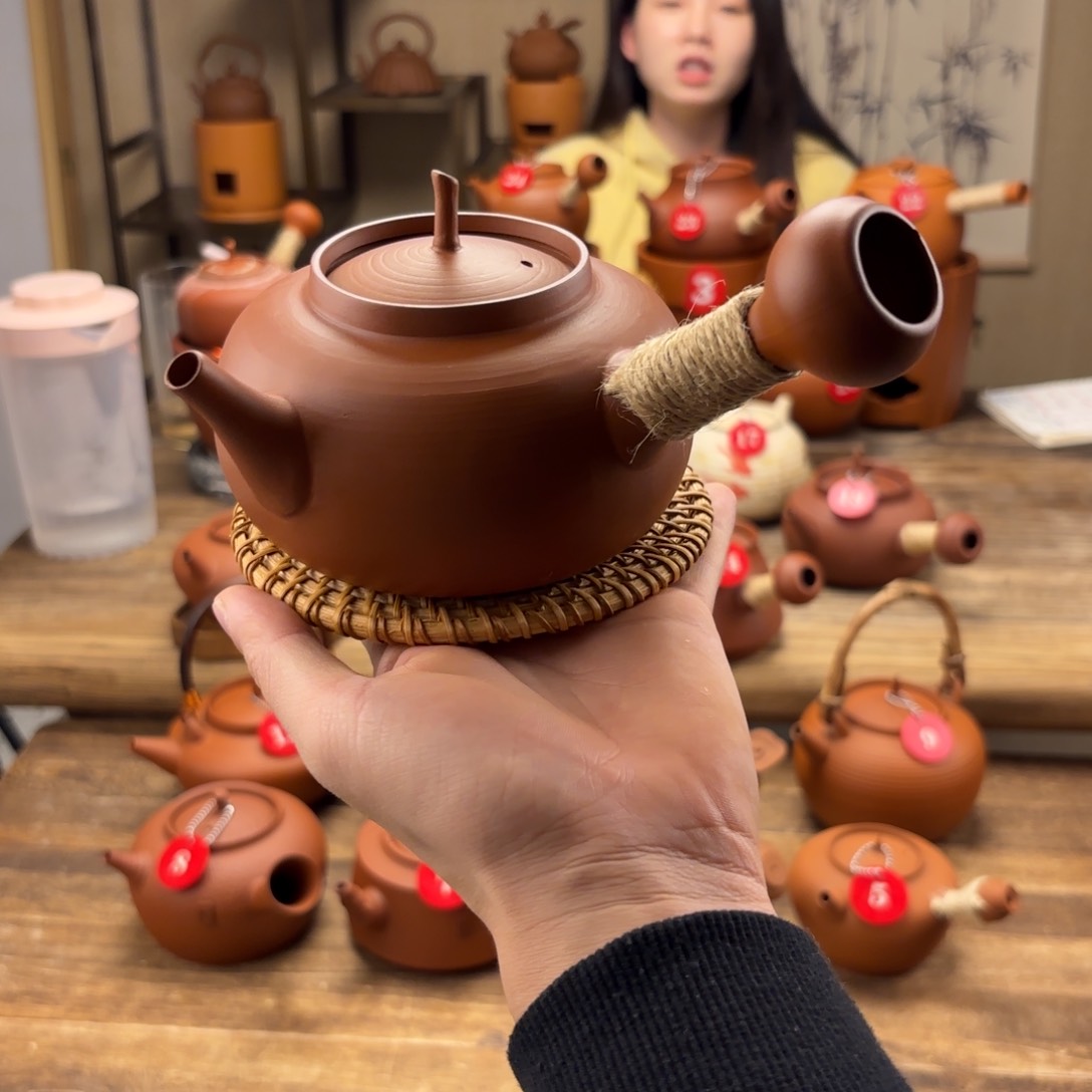 煮水煮茶甘甜 潮州砂铫壶 搭藤垫