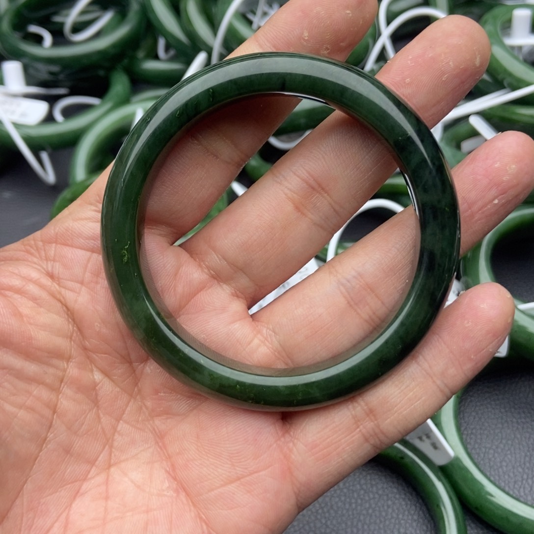 和田玉（碧玉）未镶嵌手镯2-58.7