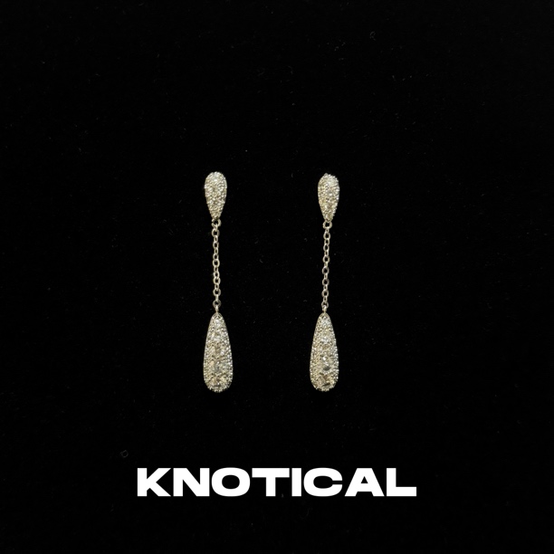 钛钢锆石耳饰 KNOTICAL｜许妍同款流苏锆石耳环赵露思同款许你耀眼