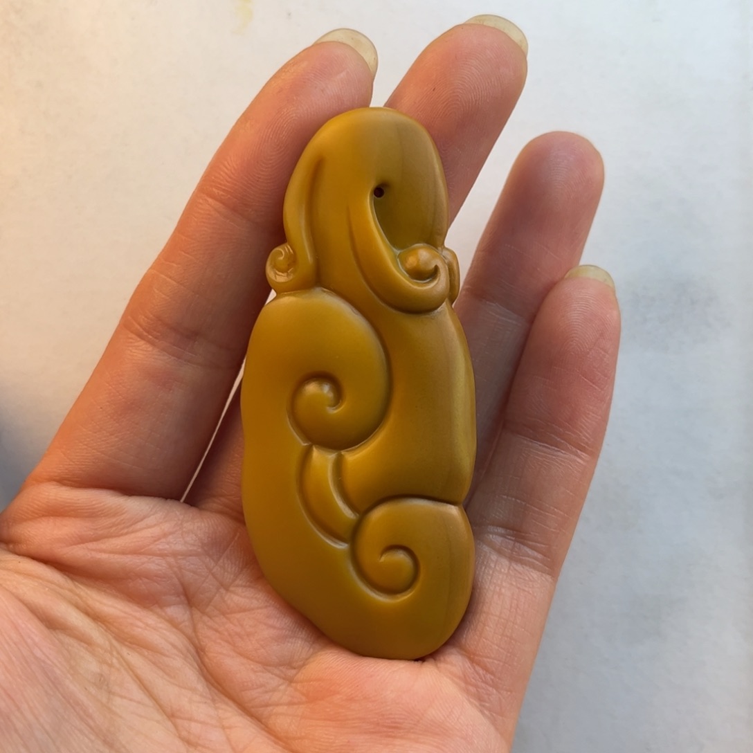 石英质玉黄蜡石手把件未镶嵌用****2