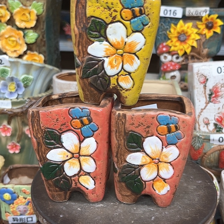 紫砂花盆粗陶材质多肉花盆