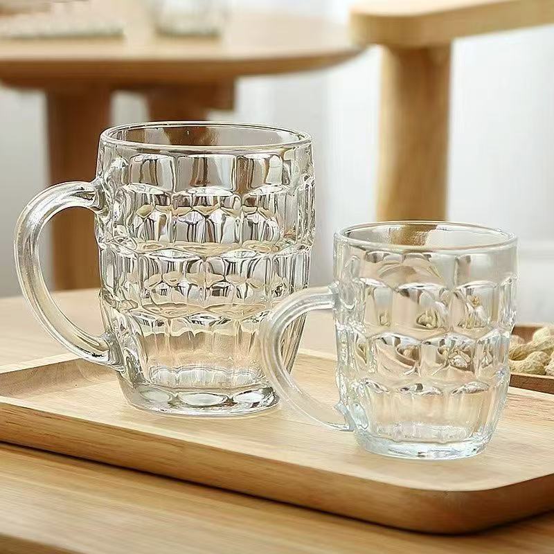 刻度款泡茶杯玻璃杯加厚扎啤杯菠萝大容量耐热