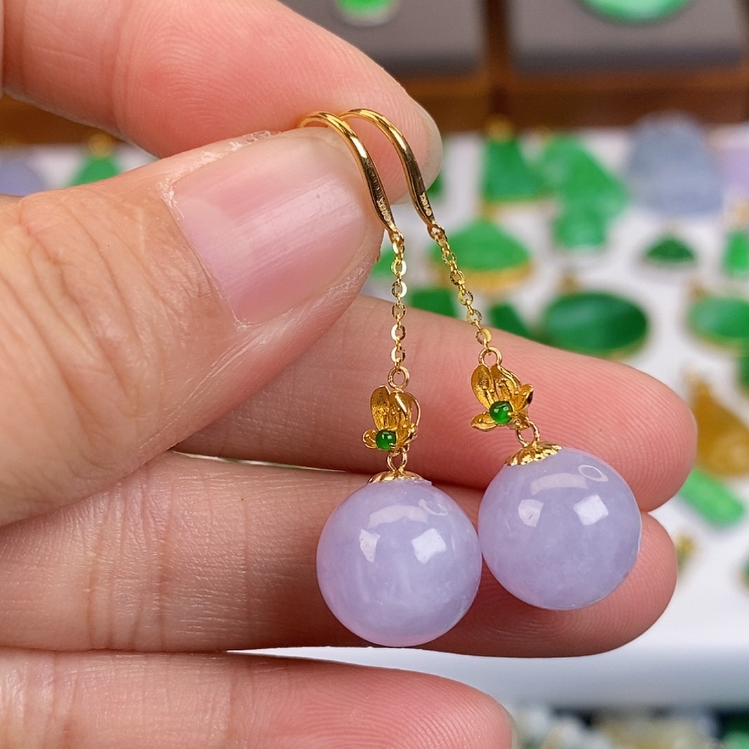 吊坠(不含链)18K金镶嵌翡翠