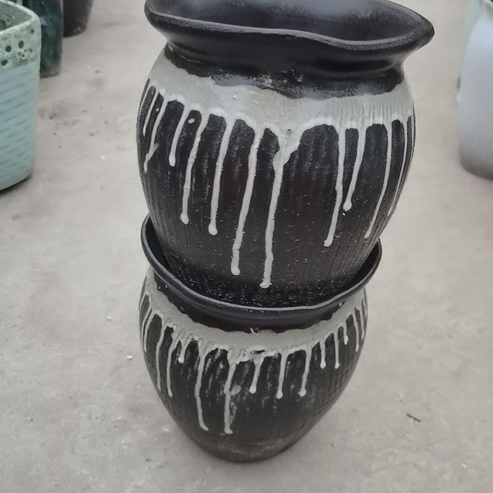 红陶18/21瑕疵两个盆