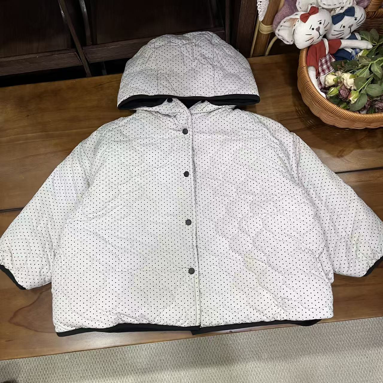 〖姐姐家〗2025冬款儿童波点双面穿带棉服外18060