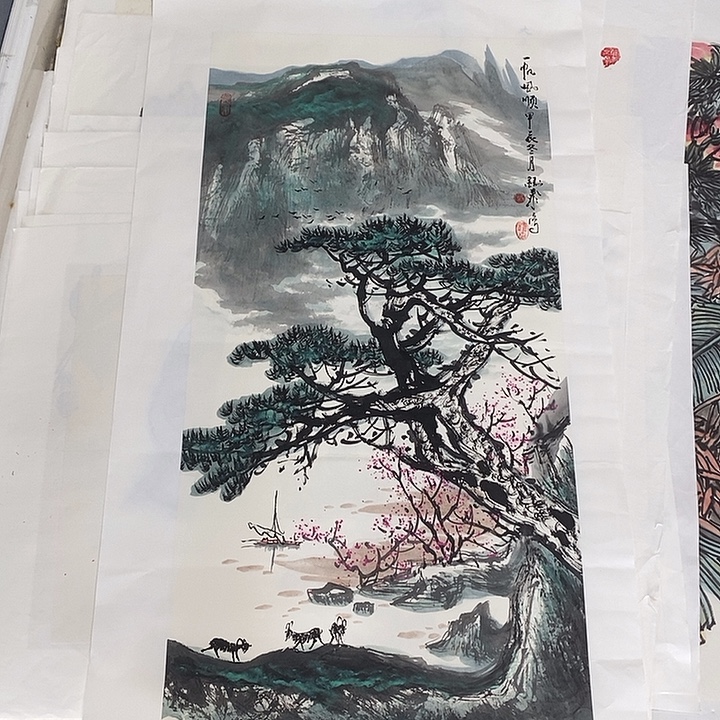 用***3国画刘铸泰50.100手绘画芯