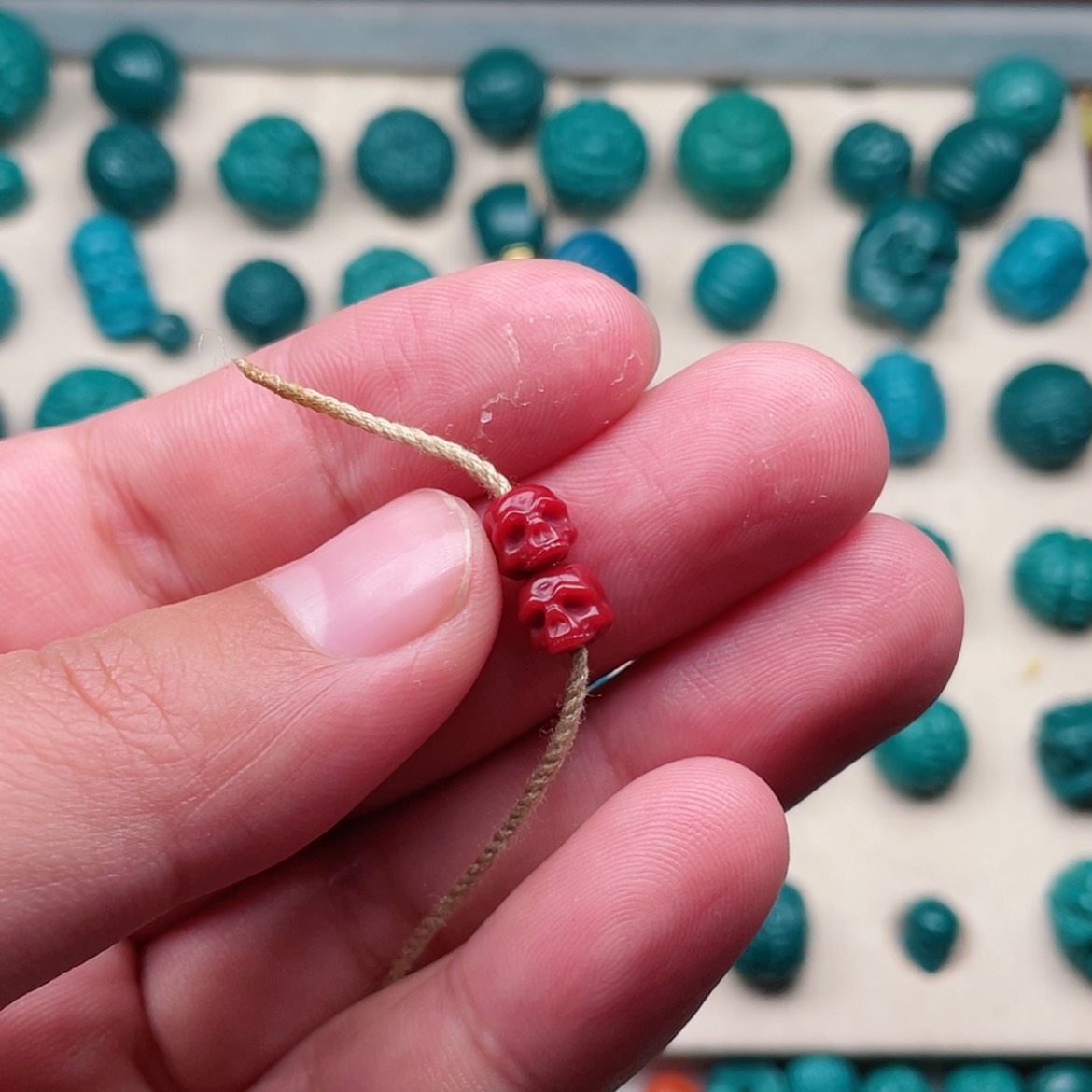 【闪购商品】玻璃颈饰骷髅6×6一对