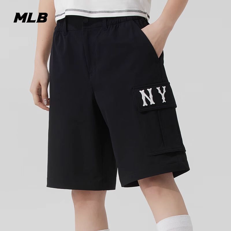 MLB短裤子男女情侣装2025春夏新款潮流LOGO休闲凉感宽松梭织中裤