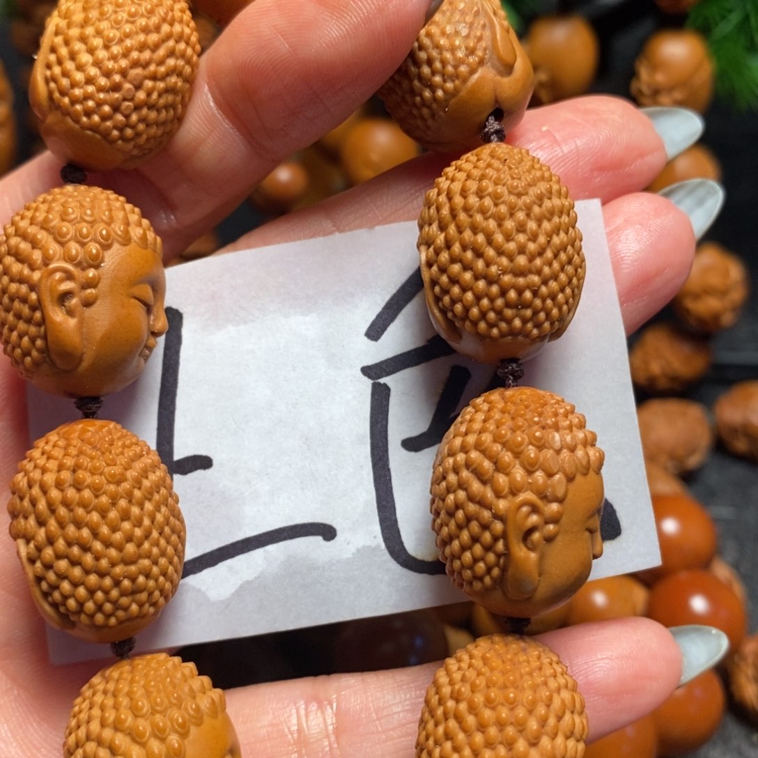 橄榄核手串/手链佛头微花