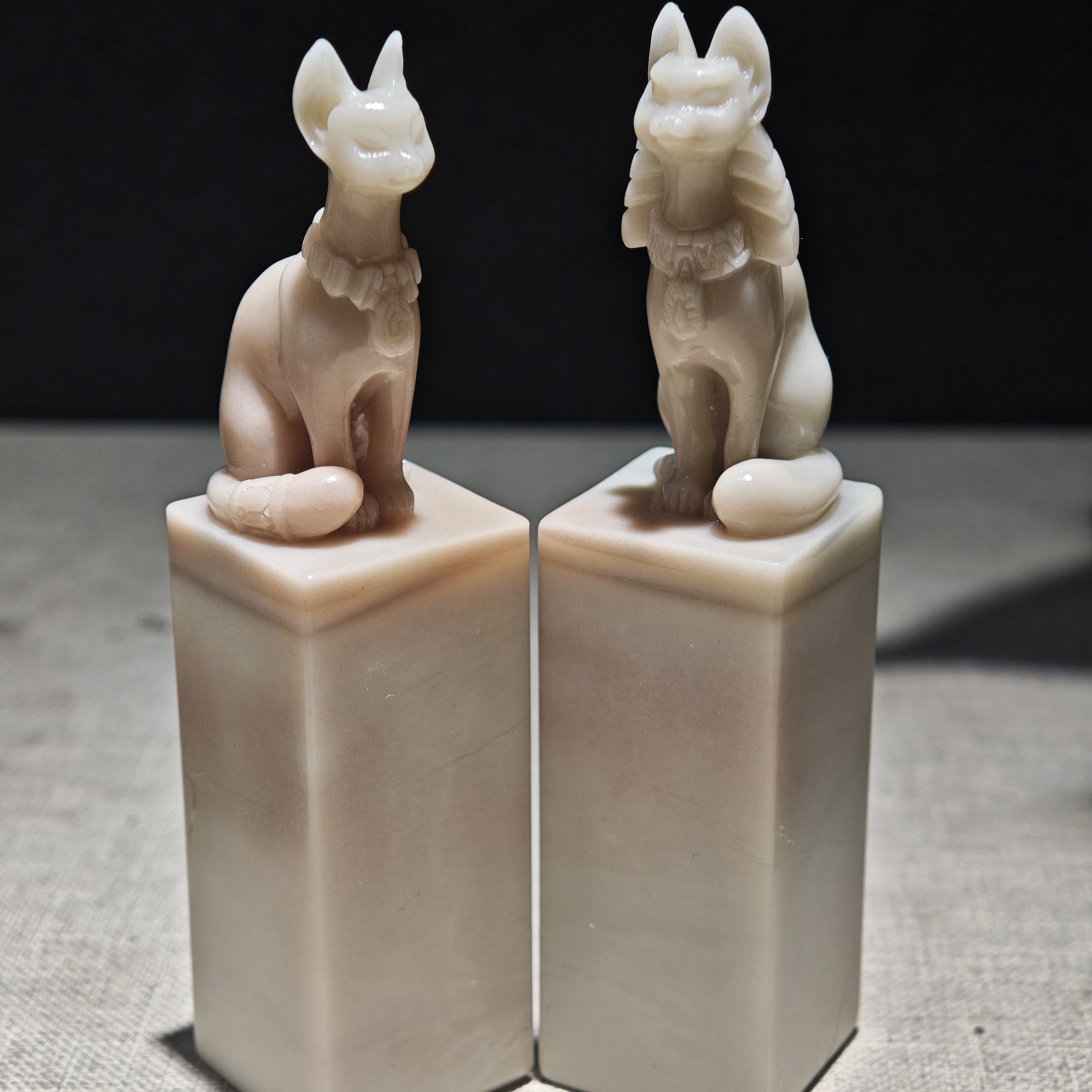 原创印章作品，埃及风无毛猫与法老狗 雅玩精品