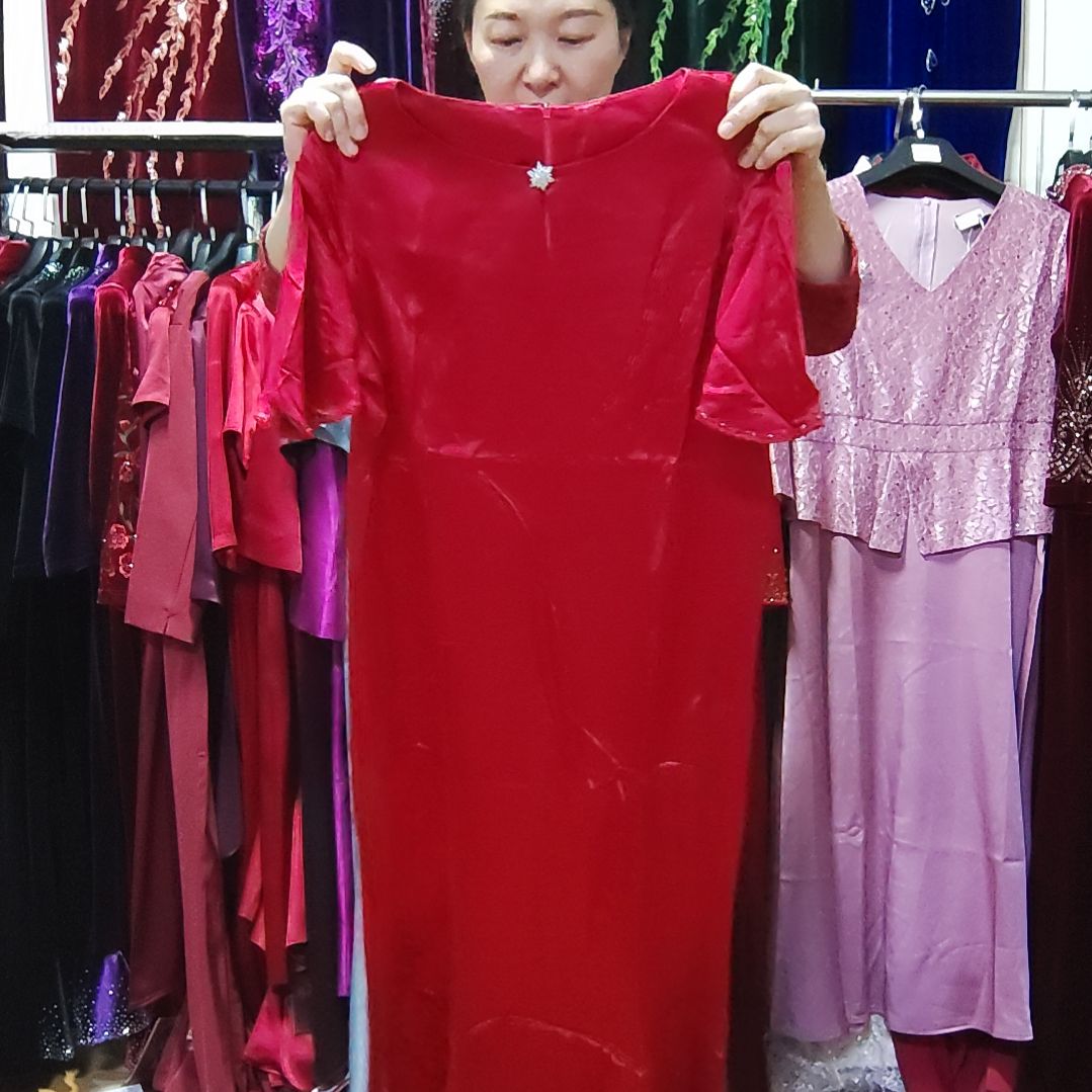 昭***明2XL酒红色鱼尾裙鱼尾裙