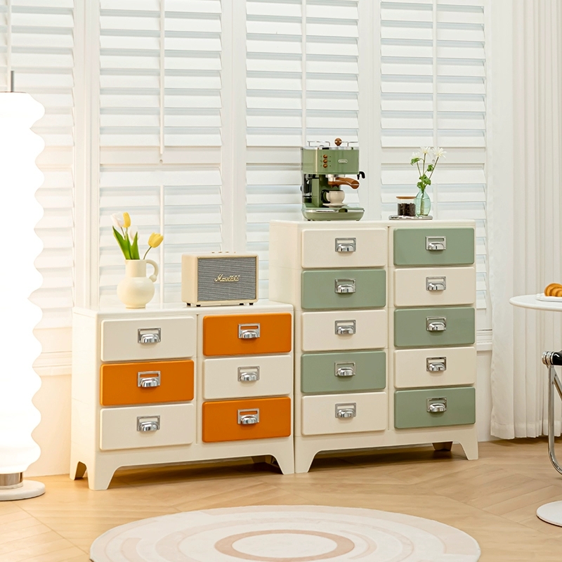 北欧简约现代创意塑料斗柜小户型家用多层抽屉柜卧室床头柜置物柜