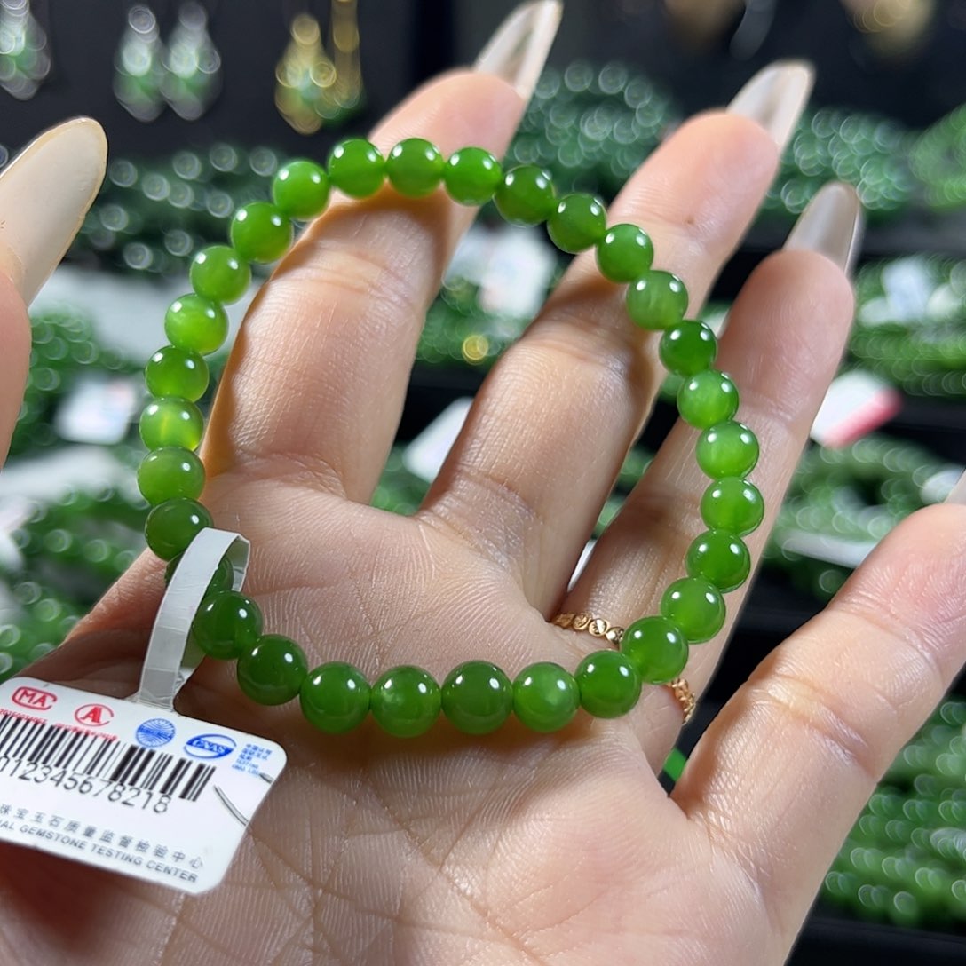 和田玉（碧玉）手链未镶嵌6