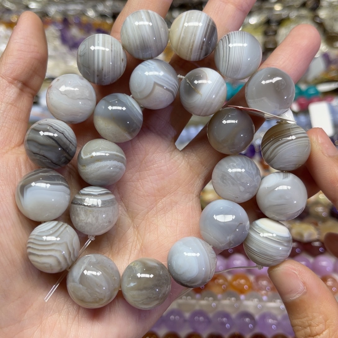 玛瑙/玉髓散珠天然波斯湾玛瑙卡16长条38厘米