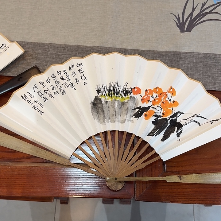火***司书法兰花扇子补66