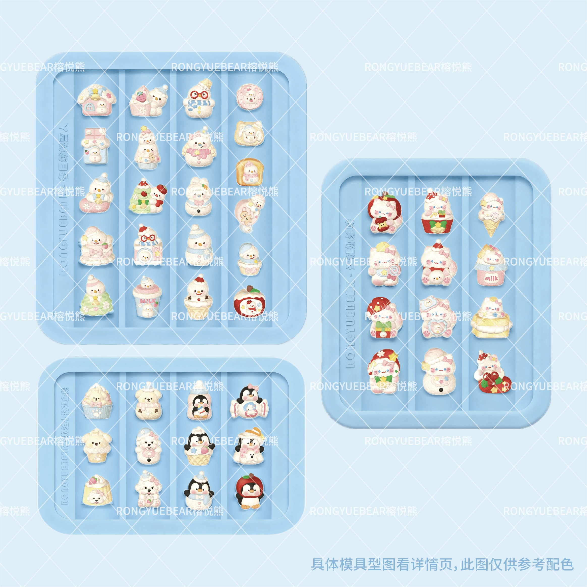 圣诞限定雪人美甲模具新手友好印花钢板免手绘雪花圣诞树【组合】