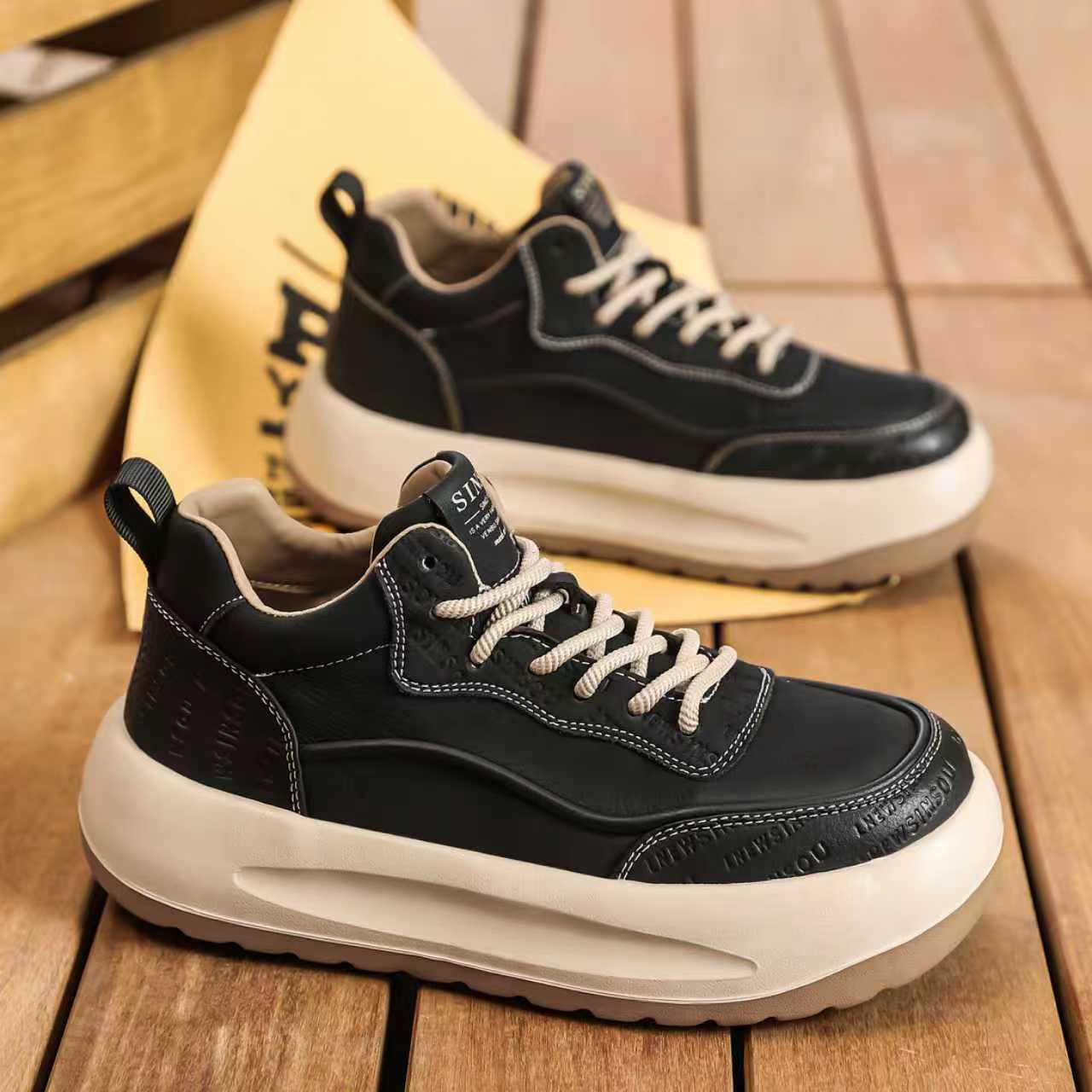 增高男鞋时尚潮流男士板鞋厚底百搭软底男式休闲鞋子潮鞋MD6628