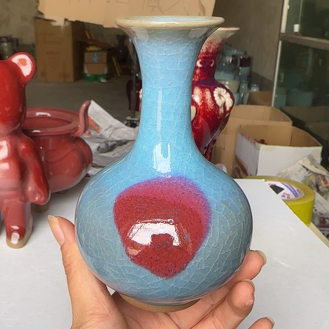 摆件陶郑家钧窑摆件微瑕