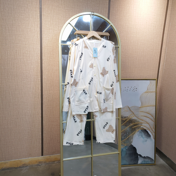 EW52孕妇杏色月子服套装L100-130XL140XXL150