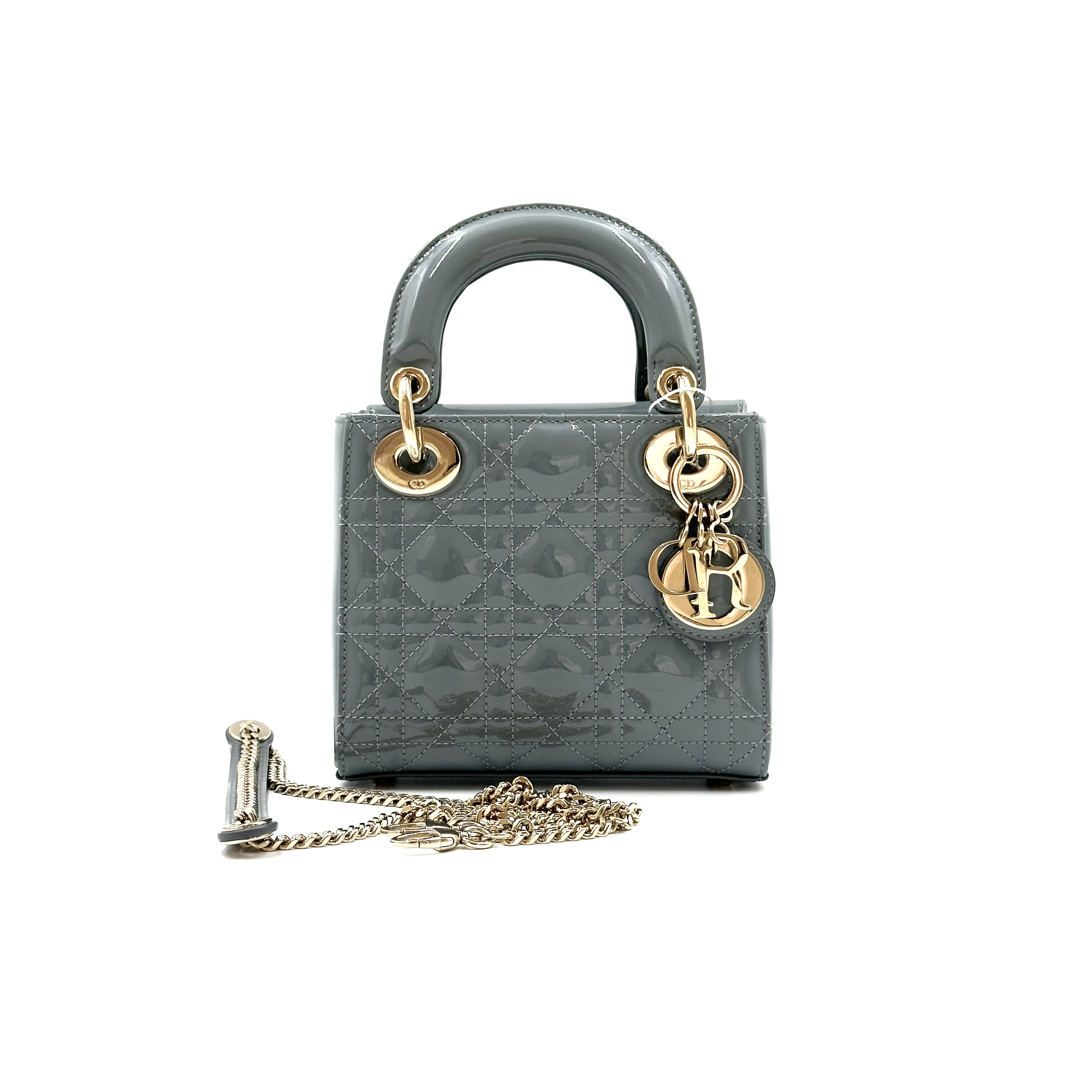 95新 DIOR/迪奥 阿古叔叔/Dior 迪奥戴妃三格蓝色金扣 21年
