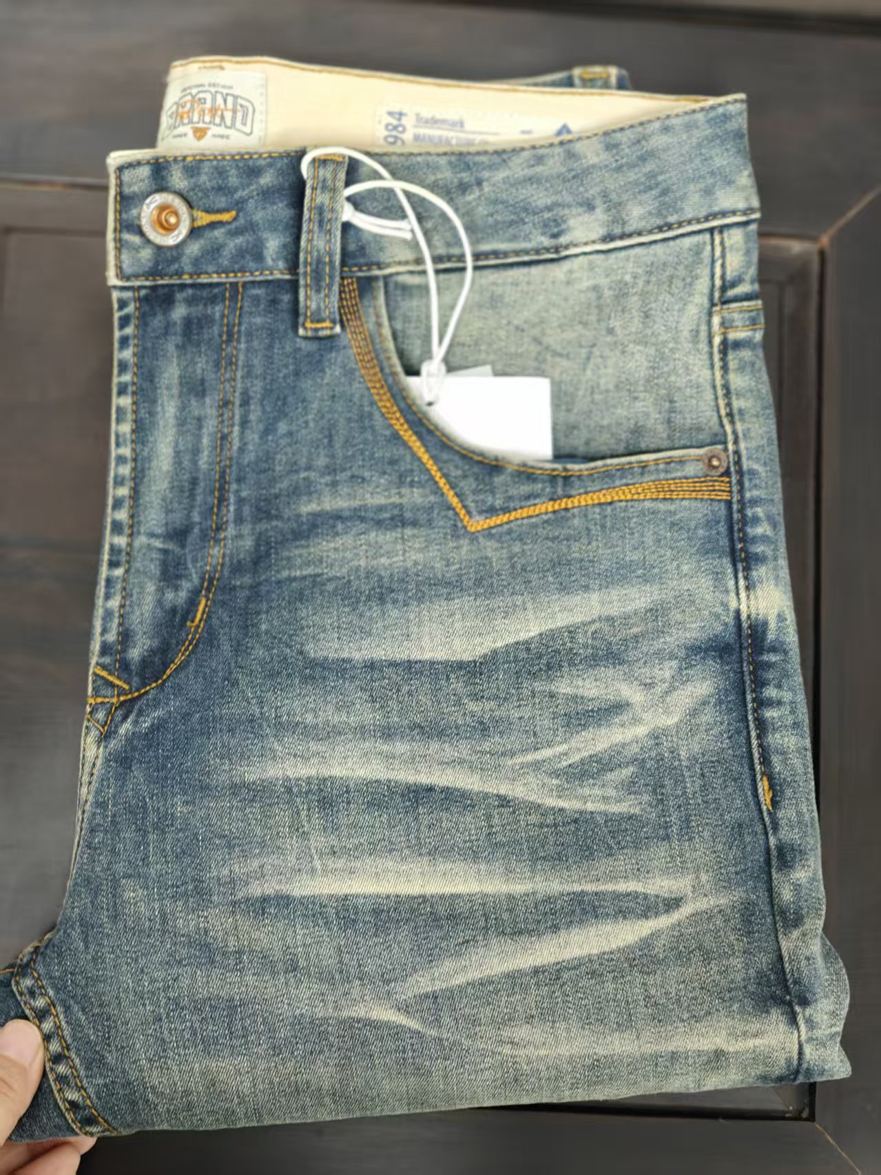 男士欧货牛仔裤秋冬大牛风软牛仔