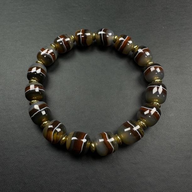 玖扬-甄选 天然原矿 原皮原色 一线手串 高端 百搭 玛瑙手串